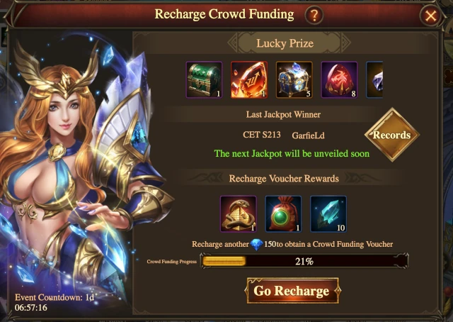 Screenshot of Recharge Crowd Funding gameplay